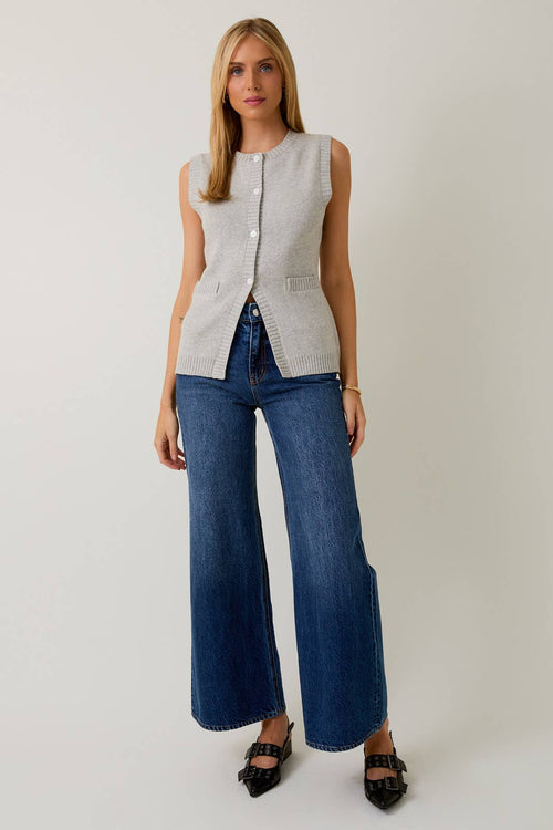 Carrie grey knit vest