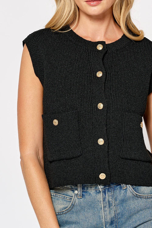 Bianca black sweater vest