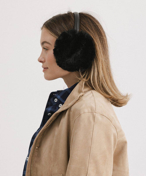 Leena Faux Fur Earmuff: Black
