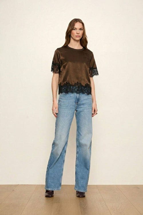 ONE OF A KIND SATIN LACE TOP