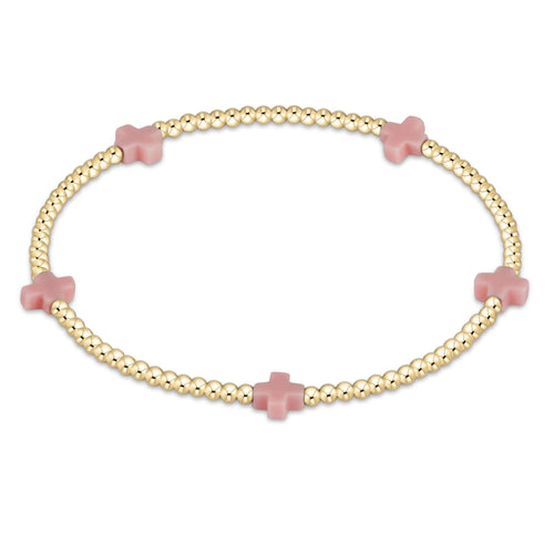Enewton signature small cross 2mm bracelet pink